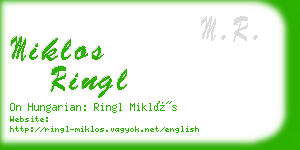 miklos ringl business card